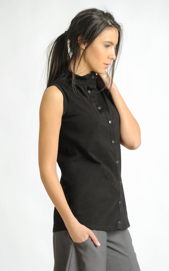 Zwarte mouwloze top new arrivals