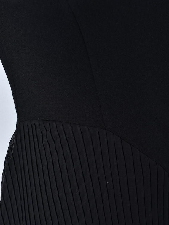 Long Sleeve Asymmetric Dress/Thumb Hole Sleeve Dress/Casual Pleated Dress/Black Chiffon Dress/Everyday Comfortable Dress METD0134