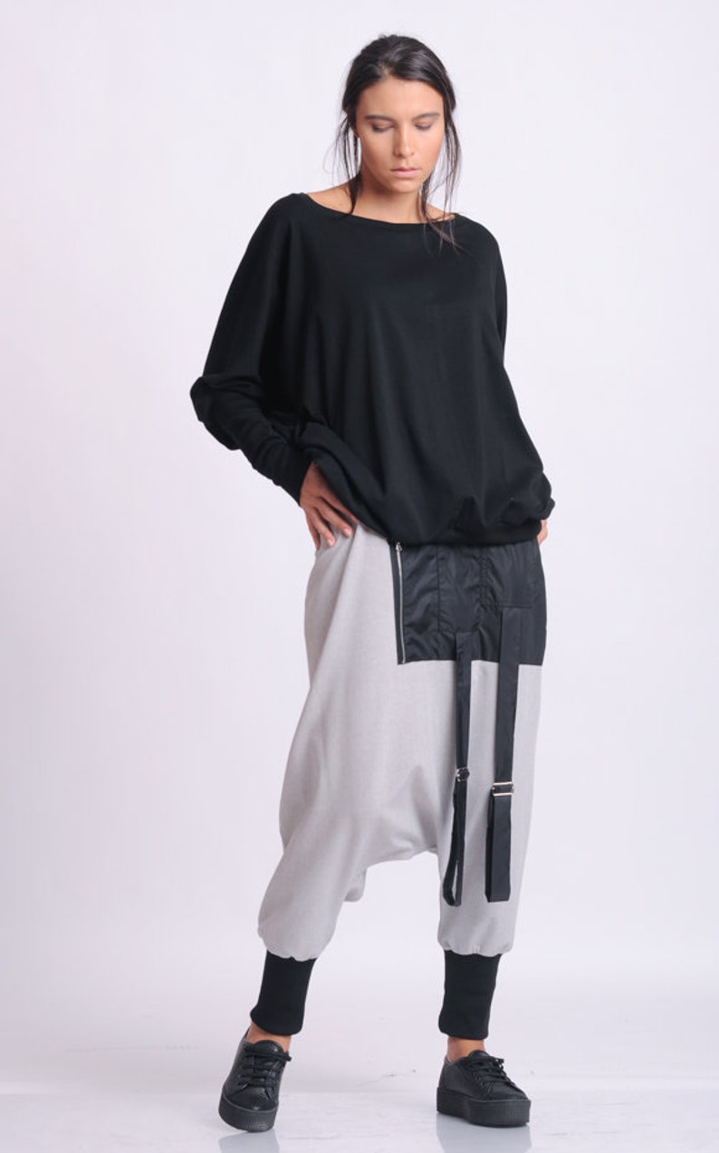 Black Extra Large Top/Plus Size Blouse/Black Maxi Shirt/Long Sleeve Casual Top/Oversize Loose Everyday Top/Top with Sleeves METT0144 image 4