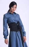Black Oversize Wrap Belt/Extravagant Waist Belt/Wide Button Belt/Long Wide Belt/Black Cloth Belt/Wide Waist Belt/Casual Obi Belt META0024 product logo