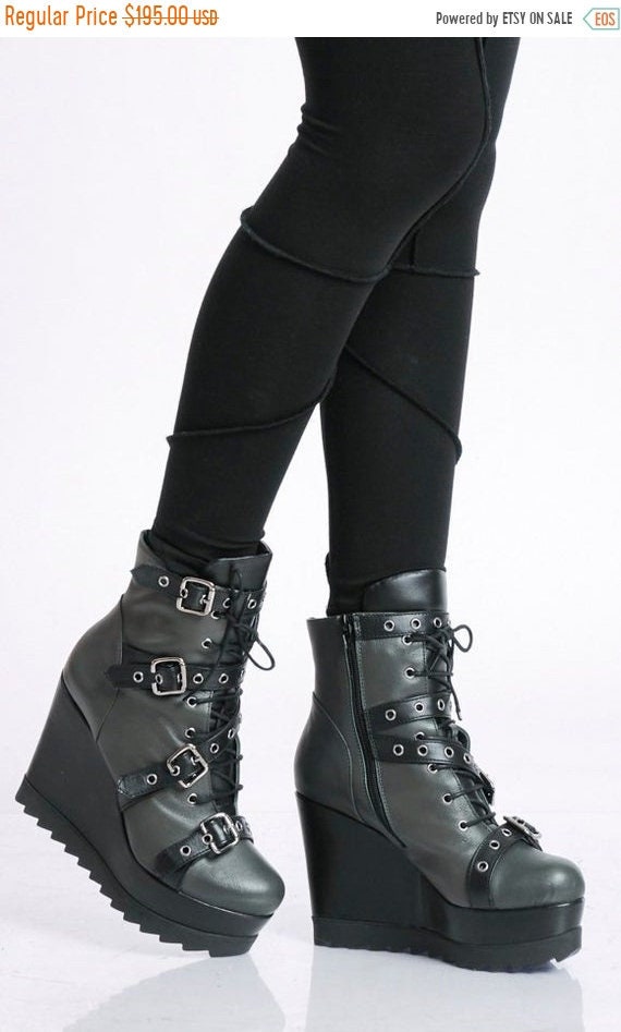 40% OFF Genuine Leather Boots/Handmade High Heels/Extravagant Ankle ...