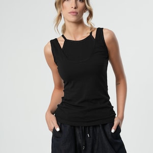 Yoga Tank Top / Open Back Top / Vacation Tank Top / Sleeveless Top METT0242