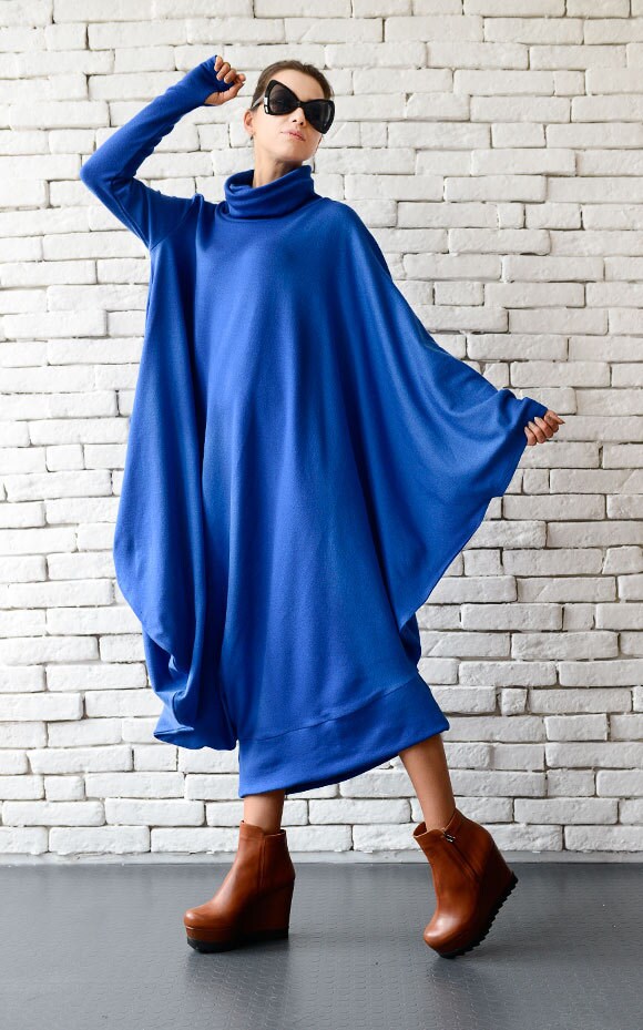 20% OFF Blue Maxi Dress/Oversize Loose Dress/Blue Kaftan/Long | Etsy