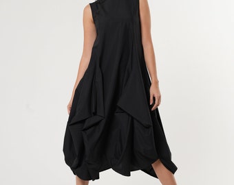 Plus Size Boho Dress / 1st Mothers Day Gift / Casual Summer Dress / Cotton Slip Dress / Asymmetrical Dress /  Metamorphoza METD0085