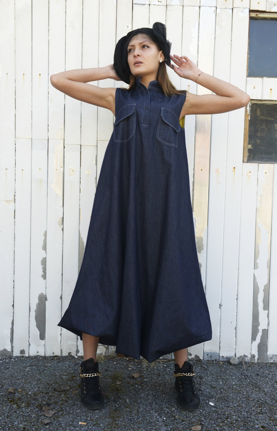 denim maxi dress