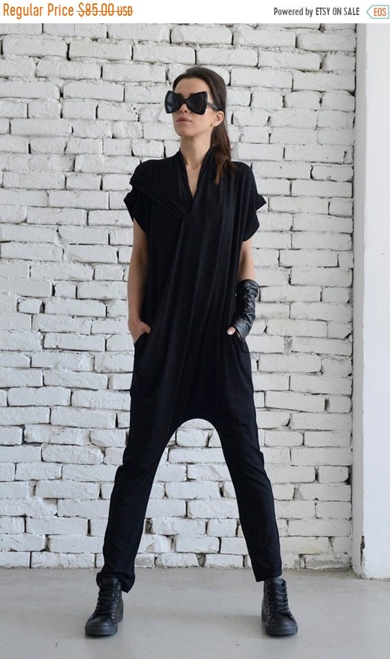 black tight leg jumpsuit