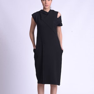 Casual Hooded Knee Length Dress by METAMORPHOZA METD0171