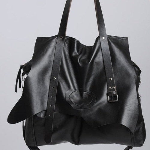 Extravagant Leather Belt Bag/maxi Black Genuine Leather Etsy