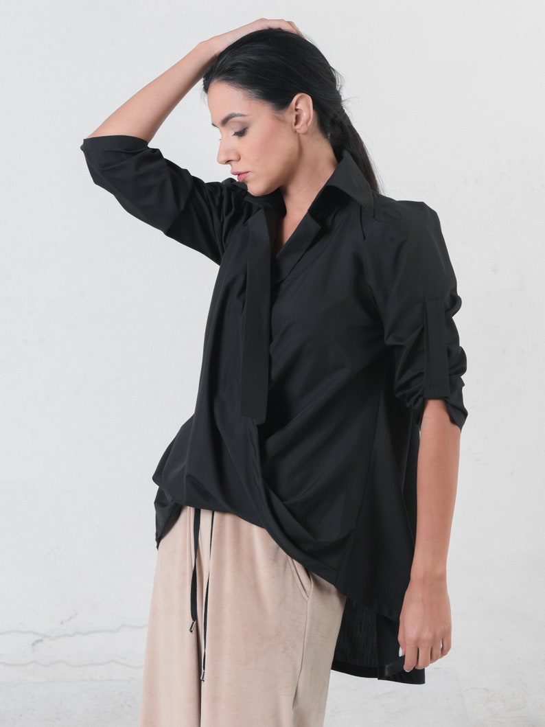 Asymmetric Shirt/ Maxi Tunic/ Asymmetric Tunic/ Minimal Clothing/ Belted Shirt/ Plus Size Tunic/ Maxi Top/ Kaftan Shirt/ Plus Size 24 image 7