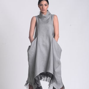 Plus Size Boho Linen Dress by METAMORPHOZA METD0174