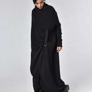 Plus Size Maxi Dress/alternative Fashion Dress/black Kaftan/long Sleeve ...