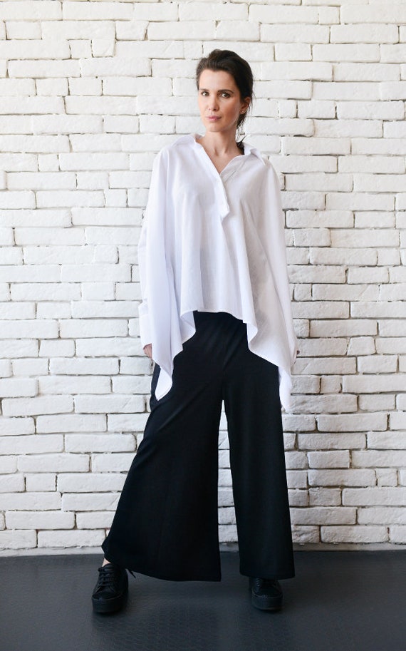 White Maxi Linen Shirt/oversize Loose 