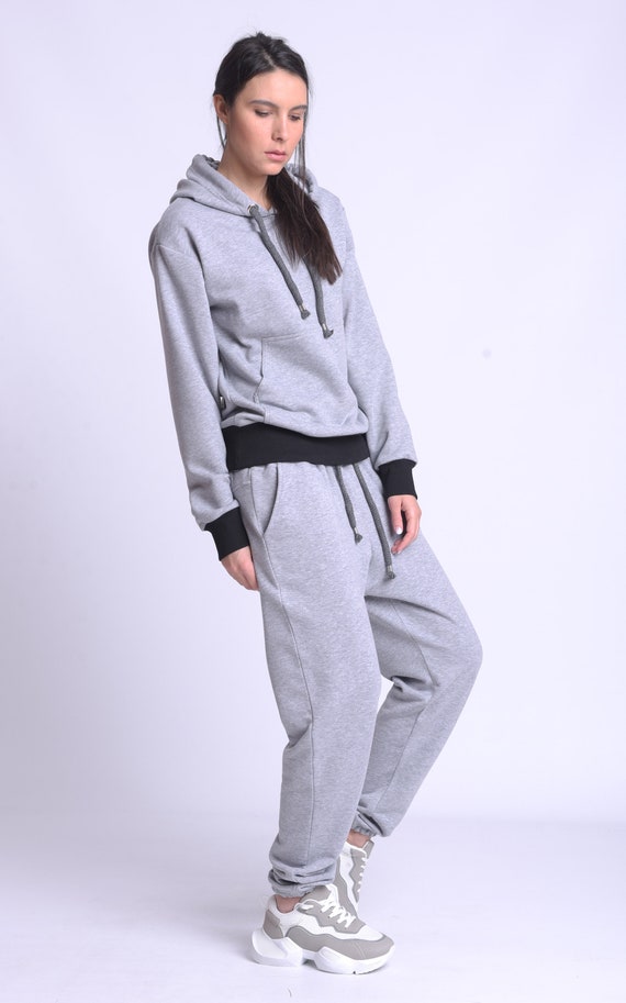 Grey Tracksuit Set/top and Sweatpants 