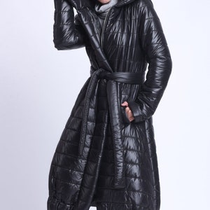 Puffy Coat/Oversize Coat/Women Puffer Coat/Warm Winter Coat/Womens Jacket/Black Long Coat/Gift for Her/Long Quilted Coat METC0085