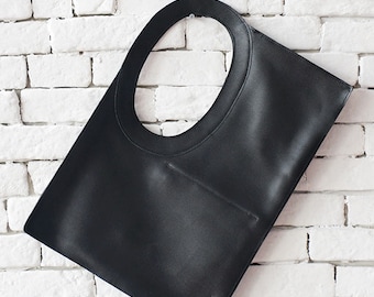 Tote Bag / Shoulder Bag / Leather Tote / Black Leather Bag / Boho Bag / Oversized Bag / Black Purse