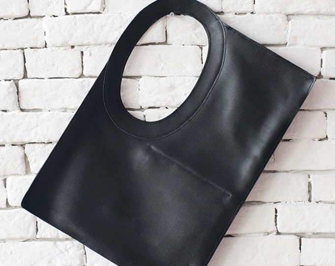 Tote Bag / Shoulder Bag / Leather Tote / Black Leather Bag / Boho Bag / Oversized Bag / Black Purse
