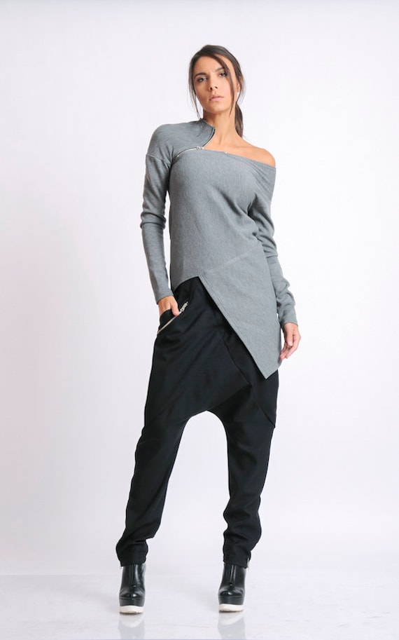 [TOOMUCHTAX] ASYMMETRIC ONE SHOULDER T-SHIRT /追跡付 Shapey Short Sleeve One Shoulder Top - Black | TA3