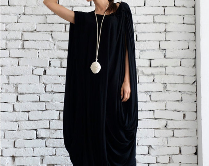 Plus Size Kaftan / Black Kaftan / Full Length Kaftan / Kaftan Maxi Dress / Plus Size Boho Dress / Maternity Maxi Dress METD0012
