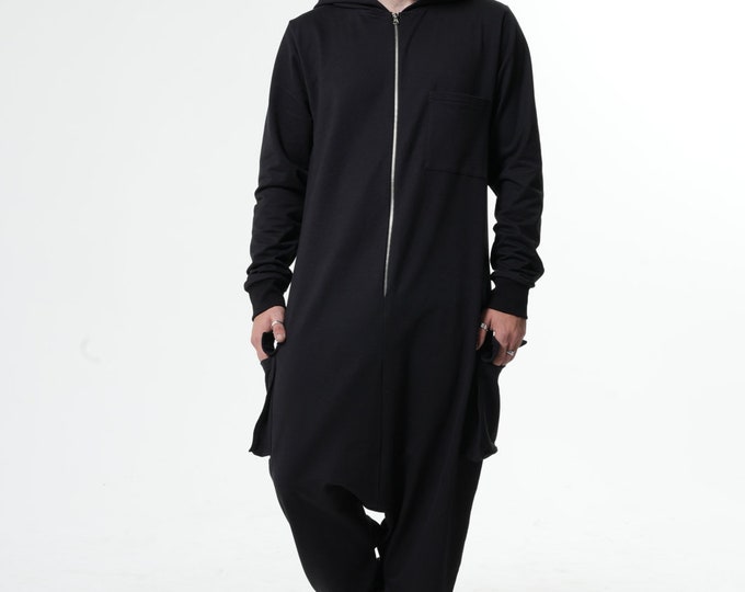 NEW Hooded Jumpsuit / Mens Jumpsuit / Wide Leg Jumpsuit