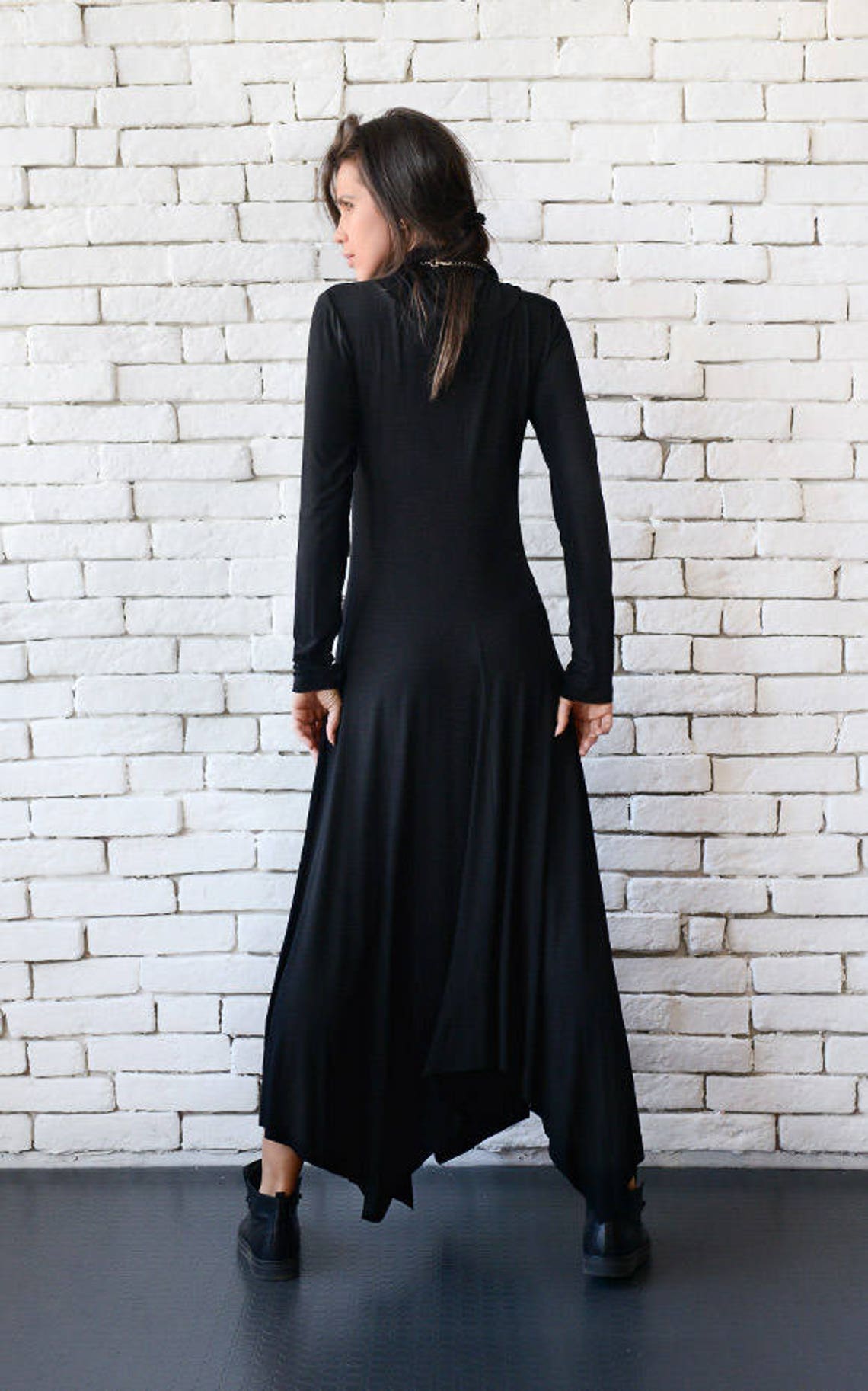 Long Loose Dress/black Maxi Dress/oversize Long Top/long Etsy