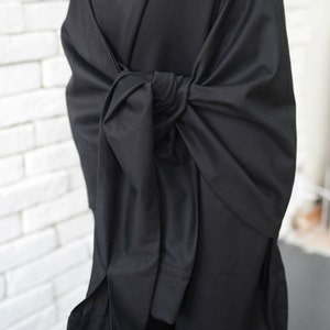 Extravagant Black Long Dress With Ties/sleeveless Black Kaftan/plus ...