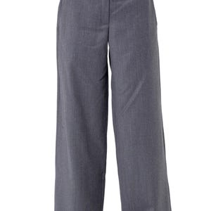 Pantalones grises de pierna ancha/Pantalones largos maxi/Pantalones largos de oficina/Pantalones cómodos para uso diario/Pantalones con bolsillos para mujer/Pantalones casuales holgados METP0019 imagen 2