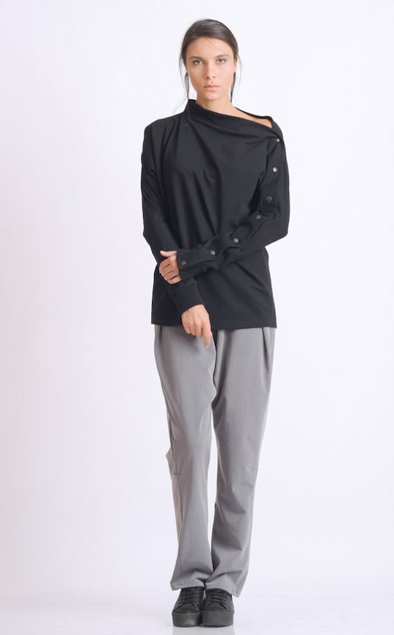 black sweatshirt tunic