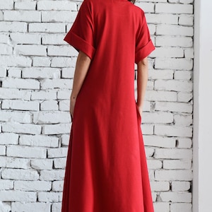 Kaftan Maxi Dress / Red Kaftan / Plus Size Dress / Red Casual Dress / Caftan Maxi Dress / Oversized Dress / Plus Size Kaftan image 3