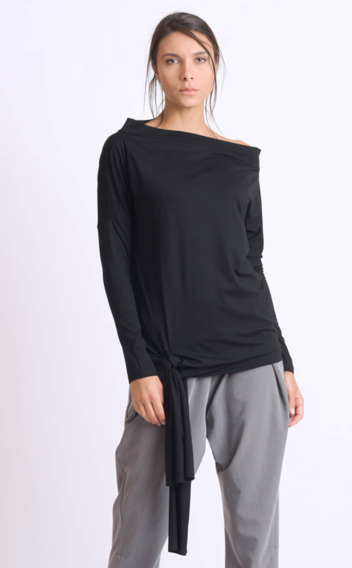 Top Femme Sans Manches Col Bateau Noir - Coton/Spandex - Taille M - SO