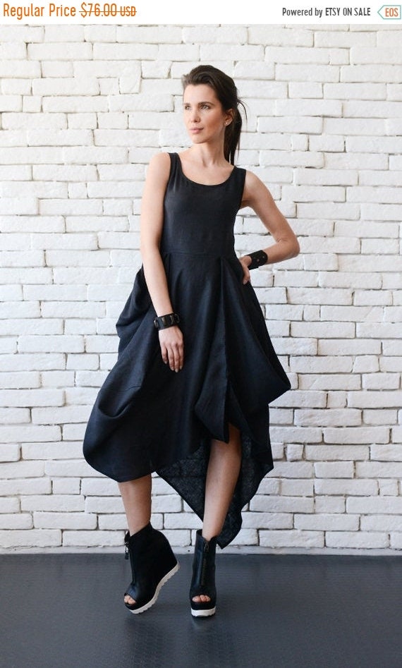 short black linen dress