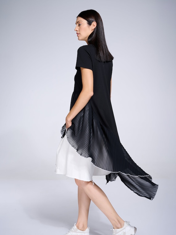 Buy Asymmetrical op Chiffon Tunic Black Chiffon Tunic Pleated Tunic Loose Tunic Top Pleated Shirt Top With Folds Metamorphoza Online in India Etsy