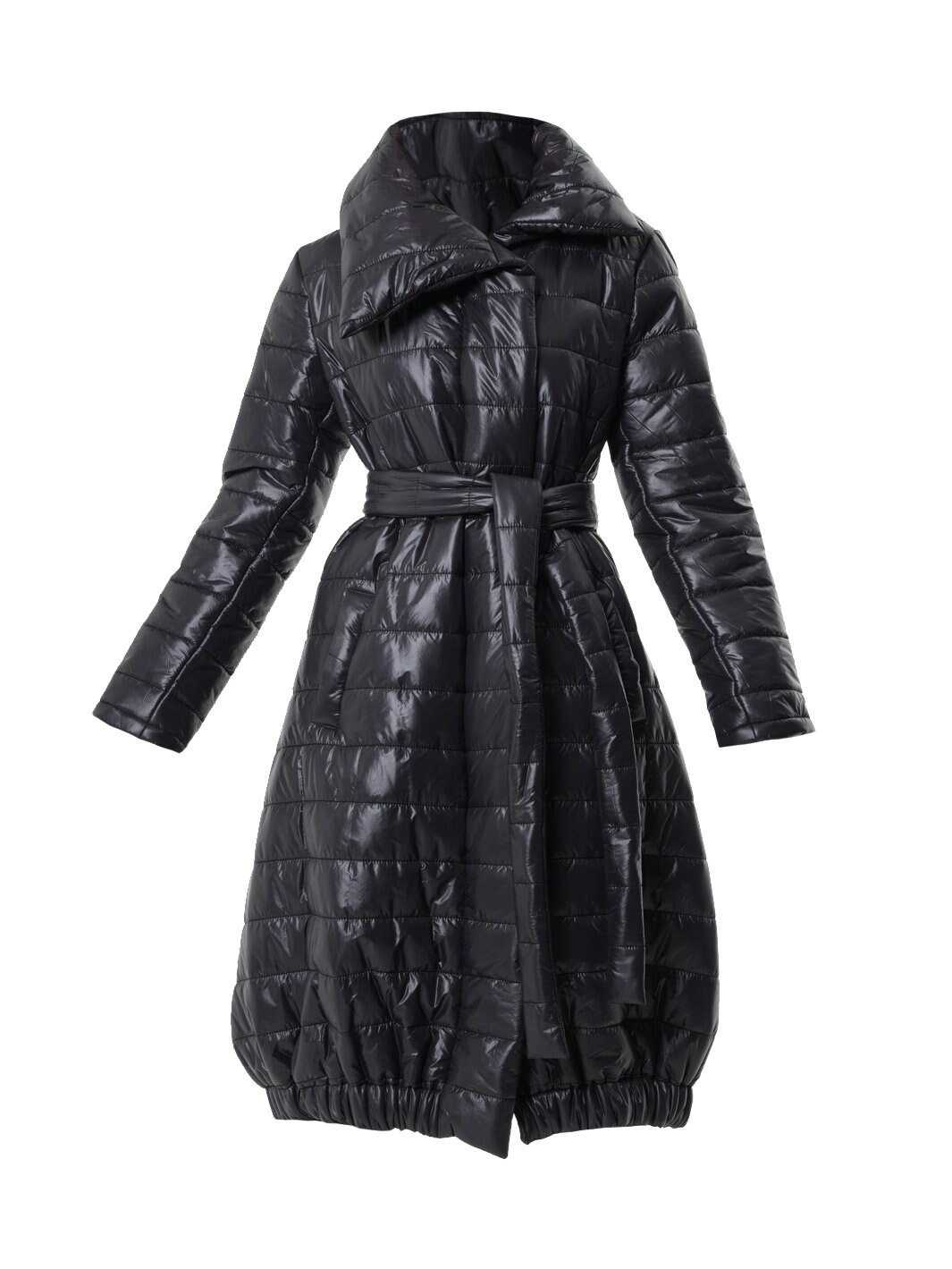 Long Coat With Belt/oversize Shiny Jacket/black Puffer Coat Long Coat With Belt/oversize Shiny Jacket/black Puffer Coat