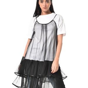 See Through Dress / Transparent Dress / Black Mesh Dress / Sheer Mesh Dress / Tulle Dress Women / Sexy Goth Dress / Tulle Тunic METT0236