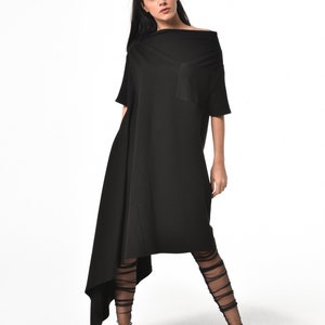 Asymmetric Maxi Dress / Black Tunic Dress / Kaftan Dress /  Extravagant Design / Plus Size Clothing / Extravagant Tunic Dress METD0030
