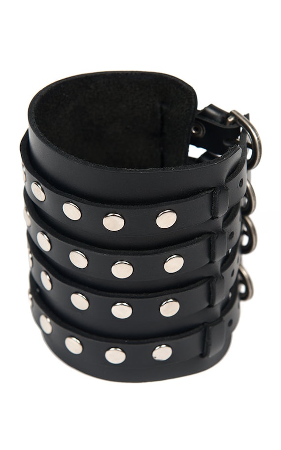 Studded hotsell leather wristbands