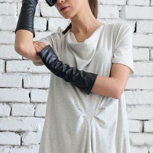 Faux Leather Gloves / Fingerless Gloves Womens /Long Gloves for Women /Womens Long Gloves /Gloves Long Womens / Vegan Gloves / Vegan Goth image 3