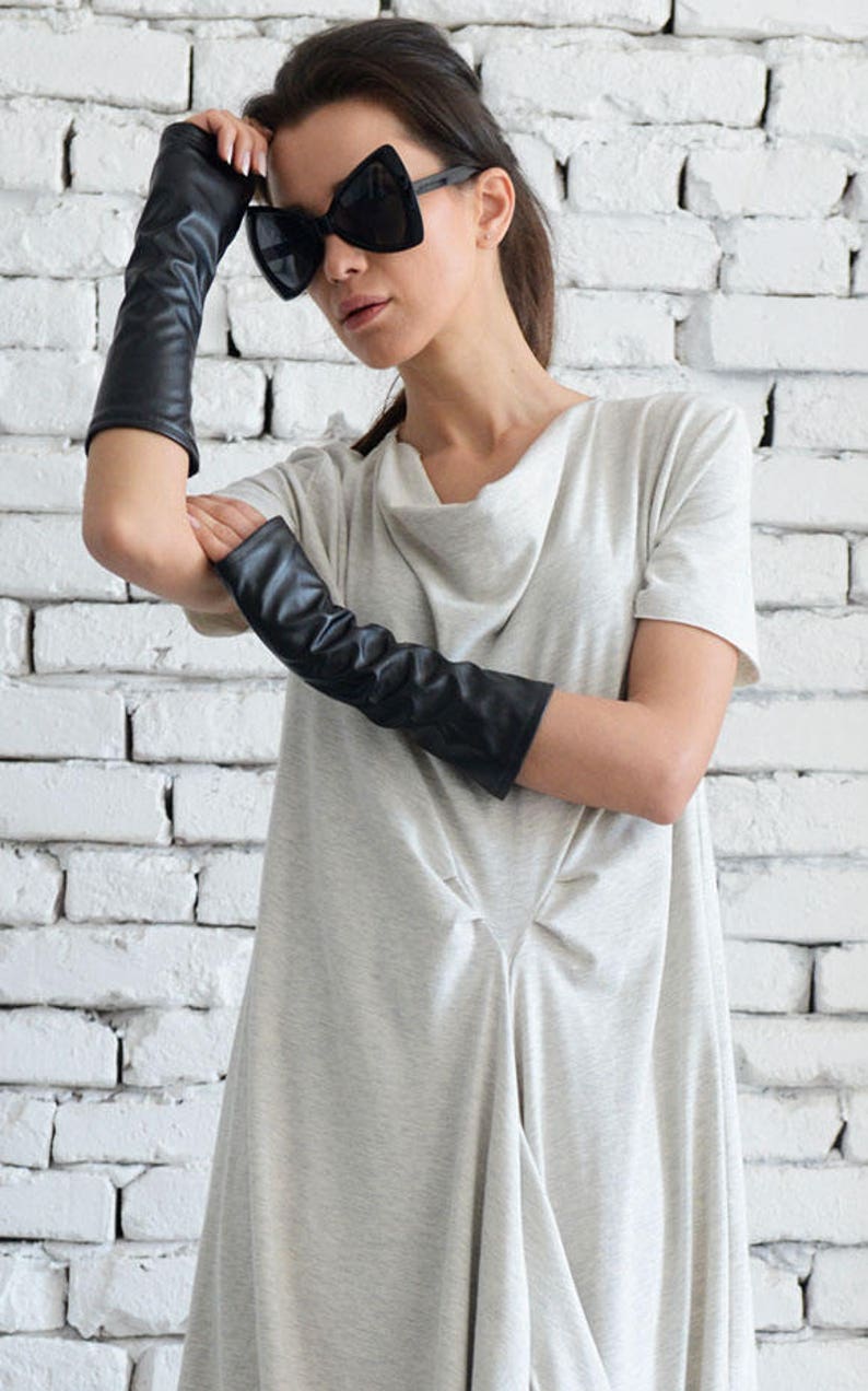 Faux Leather Gloves / Fingerless Gloves Womens /Long Gloves for Women /Womens Long Gloves /Gloves Long Womens / Vegan Gloves / Vegan Goth image 3