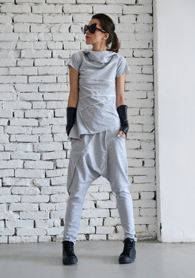 Grey Loose Tracksuit/Oversize Casual Set/Grey Harem | Etsy