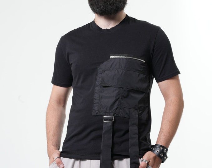 NEW Mens Futuristic Tshirt with Pocket