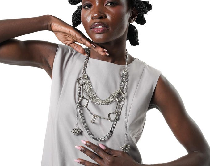 Multi Layer Chain Necklace - Nickel Free Metal Accessory META0064