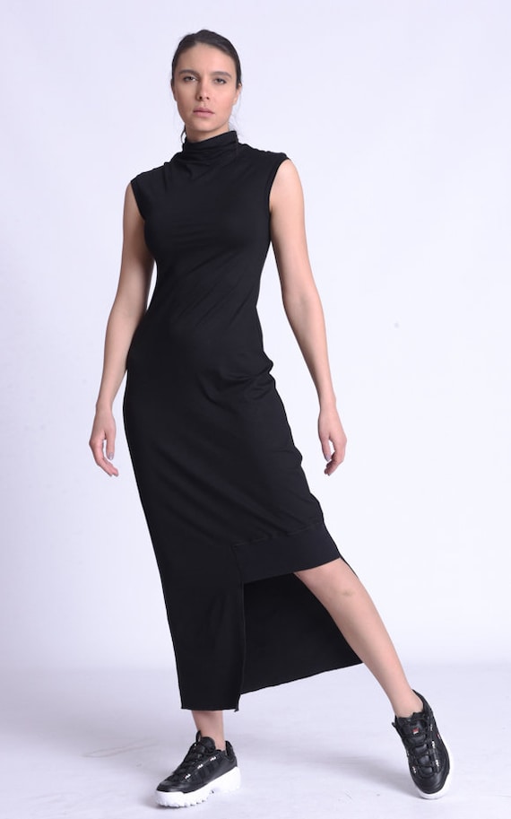black mockneck dress Scallop Back Mock Neck Dress Black / M (US 4) main image 0
