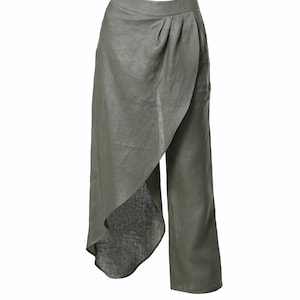 Loose Linen Pants / Khaki Pants / Linen Trouser / Summer Trousers / Olive Pants / Wide Leg Pants Women / Maxi Pants / Casual Linen Pants