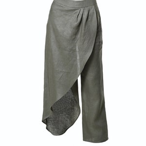 Loose Linen Pants/Khaki Pants / Linen Trouser / Summer Trousers / Olive Pants / Wide Leg Pants Women/Maxi Pants /Casual Linen Pants METP0113
