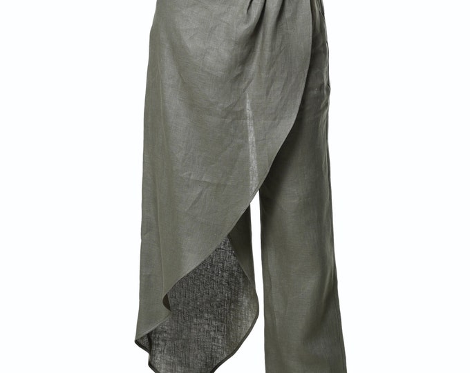 NEW Loose Linen Pants / Khaki Pants / Linen Trouser / Summer Trousers / Olive Pants / Wide Leg Pants Women / Maxi Pants / Casual Linen Pants