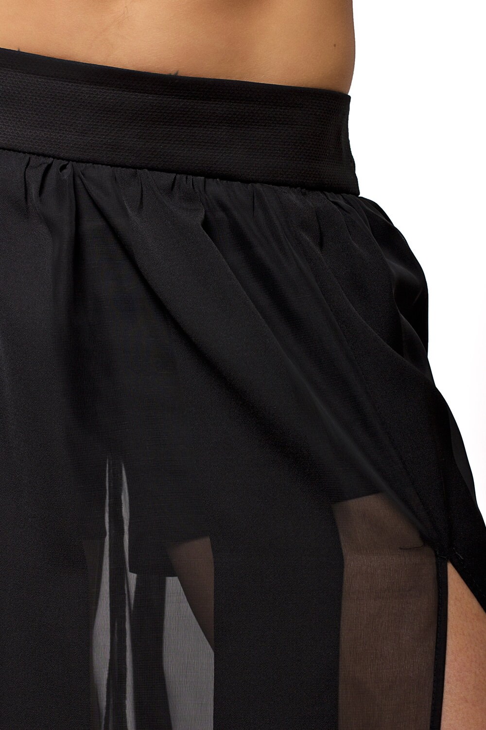 25 OFF Black Maxi Skirt / Sheer Long Skirt / Party Skirt with Shorts