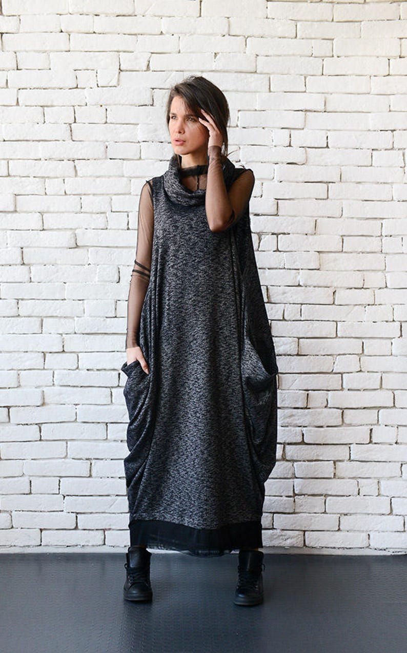 Black Maxi Dress/Oversize Long Top/Plus Size Tunic/Sleeveless | Etsy