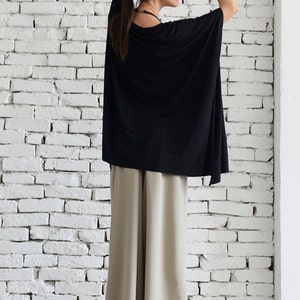 Black Blouse / Long Black top / Asymmetric Top / Black Tunic / Loose Black Tunic / Summer BLack Top / Casual Black Top image 2