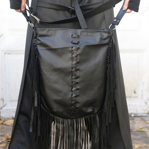 Maxi outlet Black Bag/Fringe Leather Bag/Black Tote Bag/Genuine Leather Handbag/Extravagant Shoulder Bag/High Quality Tote Squire Large Bag