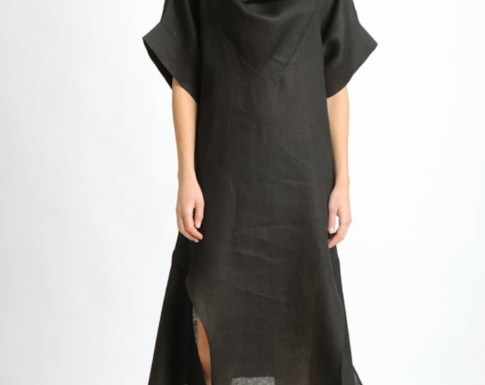 Plus Size Linen Kaftan Maxi Dress METD0122