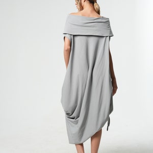 Grey Maxi Dress / Cute Maxi Dress / Plus Size Kaftan / Cotton Kaftan Dress / Kaftan Maxi Dress / Oversize Dress / Asymmetric Hem Dress image 5
